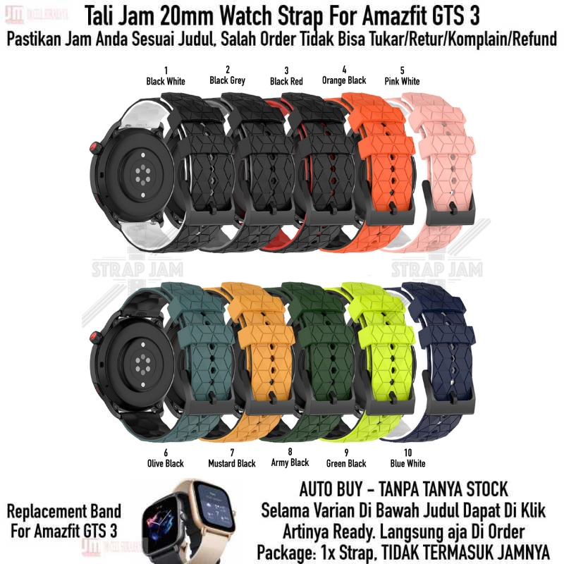 ZQT Strap 20mm Amazfit GTS 3 2021 - Tali Jam Tangan Silikon Rubber Quick Release