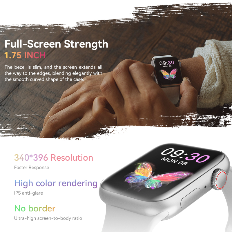 ORI IWO Serise 8 HW68 mini Smart Watch 1.75 inch jam pintar wanita Bluetooth Call Voice intercom watchface Album SOS alarm Sport fitness Smartwatch PK HW67 HW12 H11 HK9 PRO MAX