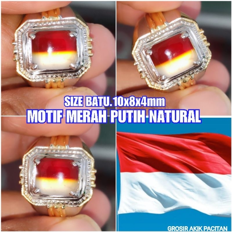 CINCIN MOTIF MERAH PUTIH NATURAL PACITAN