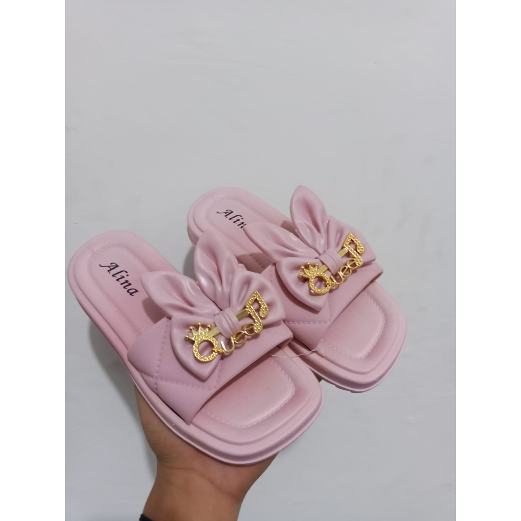 SANDAL!!! kokop/slop anak wanita korean style variasi pita  kelinci lucu trend kekinian nyaman di pakai!!!