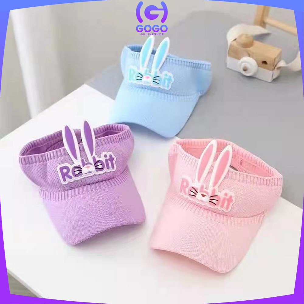 GOGO-P579 Topi Anak Rajut Visor Pantai Motif Kelinci Baseball Anti Uv / Topi Fashion Anak Rabbit Topi Golf Senam Sport Olahraga Fashion Girl