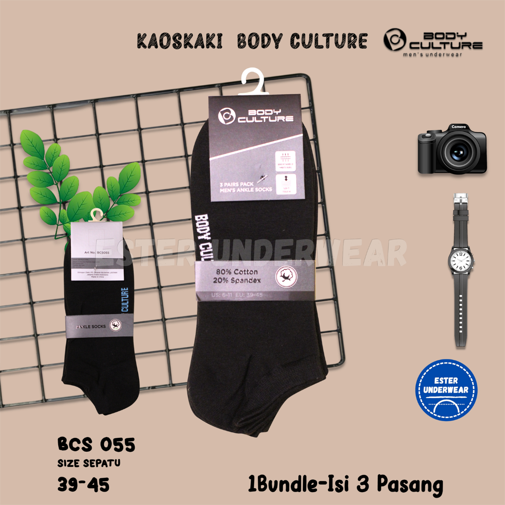 Kaos kaki Ankle Body Culture Liner Sock BCS055 Bundle Isi 3 Pasang