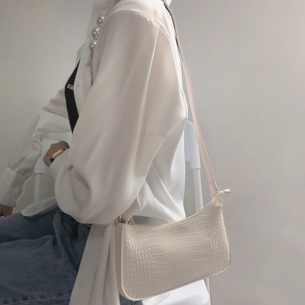 Tas Selempang Wanita Korean Style Fashion Import  Premium Pu Mutiara Bag Tas Ketiak Wanita Sederhana Aksesoris Wanita