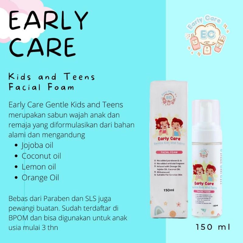 Early Care Gentle Kids and Teens Facial Foam Early Care Facial Foam Sabun Wajah Anak dan Remaja