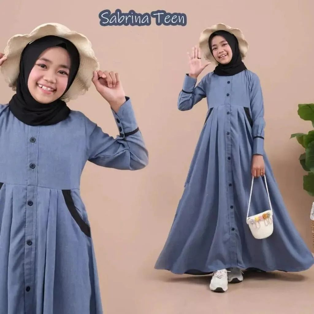 Big Sale Mamanda Saleha Gamis Anak Tanggung Perempuan Umur 10-15 Tahun Kancing Hidup Sabrina Ten Kids