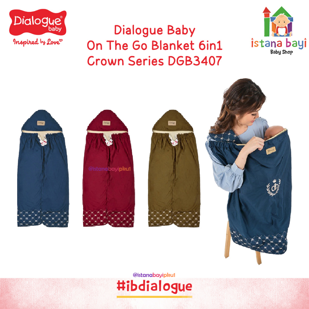 Dialogue On The Go Blanket 6in1 Crown Series DGB3407 - Selimut topi bayi