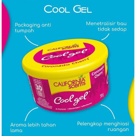 Parfum Mobil CALIFORNIA SCENTS Cool Gel USA Original Pengharum Pewangi Mobil Wangi Harum Tahan Lama Ruangan Kamar Rumah