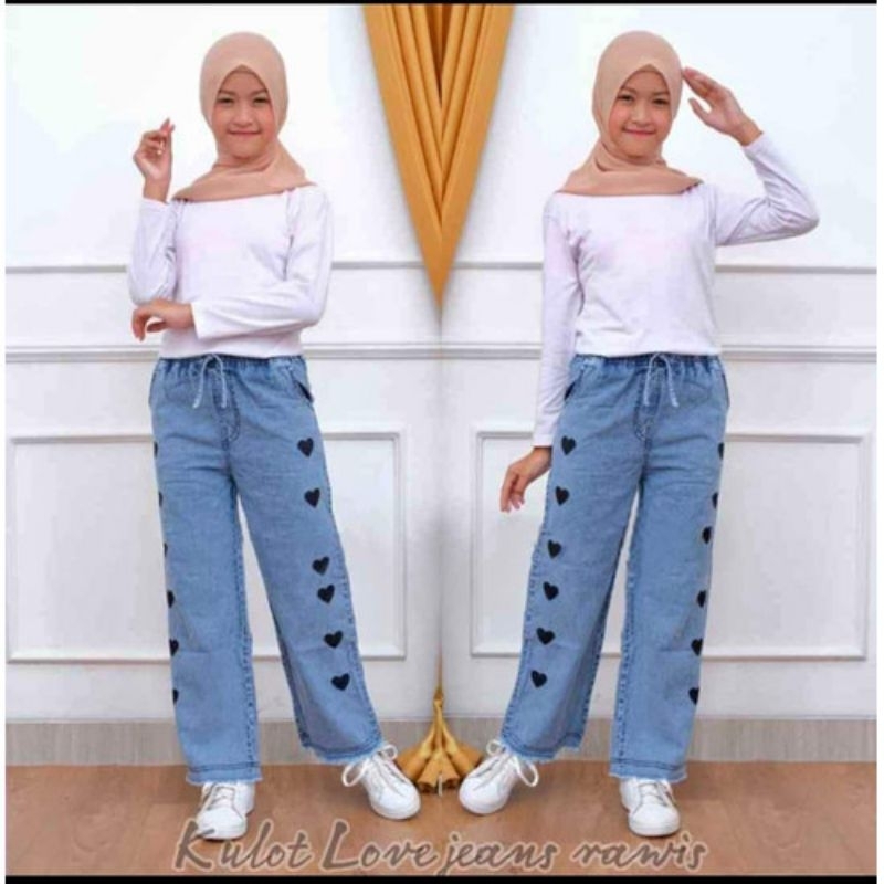 Kulot jeans rawis anak perempuan tanggung 7-16 tahun // kulot rawis anak remaja // rawis jeans anak perempuan 7-8 tahun 9-11 tahun 12-13 tahun 14-16 tahun // celana kulot rawis anak // celana kulot jeans highways