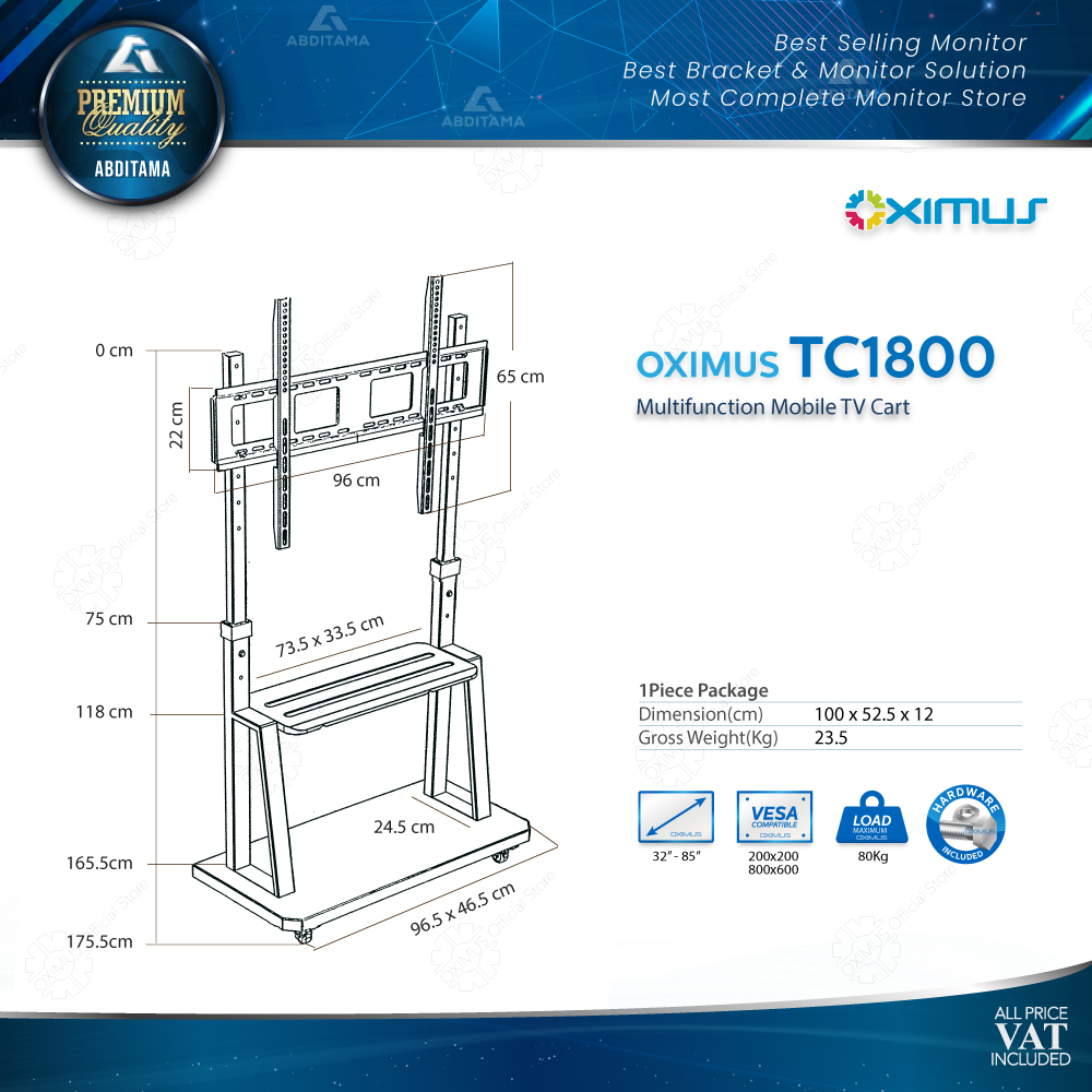 Bracket Standing Roda LED TV Rotate 32&quot; - 85&quot; OXIMUS TC1800