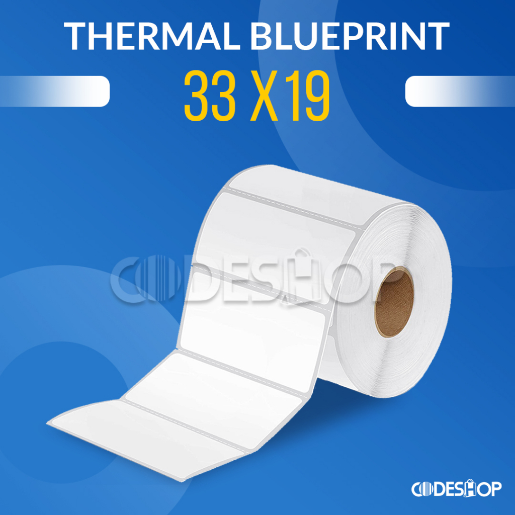 Sticker Direct Thermal  / Label Stiker BLUEPRINT 33x19 Line Isi 420