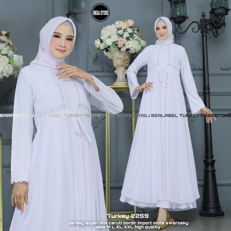 Gamis Abaya Turkey 2259 Mega Store Longdress Busana Muslimah