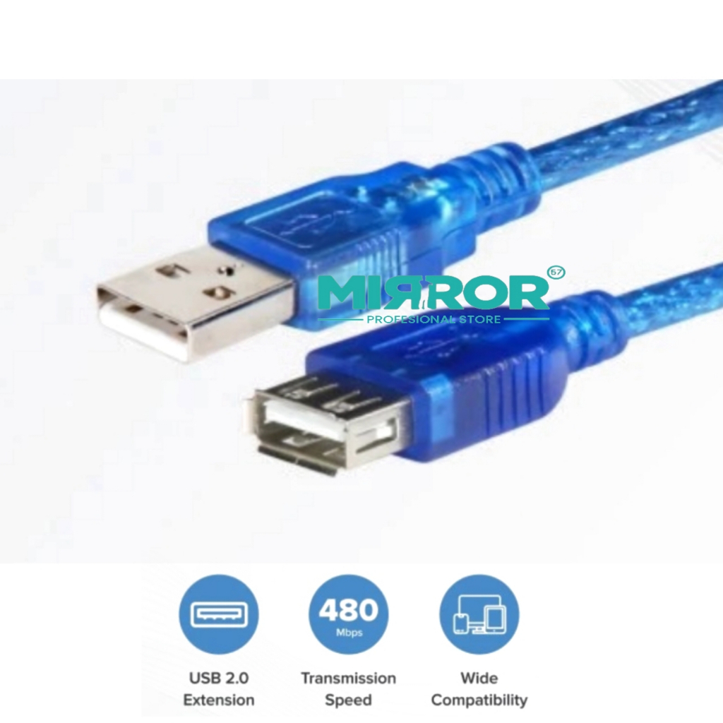 NYK KABEL PERPANJANG USB 2.0 KABEL EXTENSION 1.5M, 3M, 5M, 10M MALE TO FEMALE