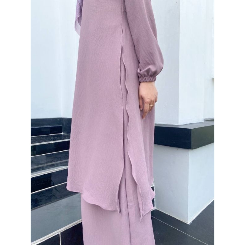 PB Prilly Busana - JANNAH GAMIS MALAYSIA CRINCLE 2LAYER BELAH SAMPING - DRESS BUSUI - GAMIS CRINCLE