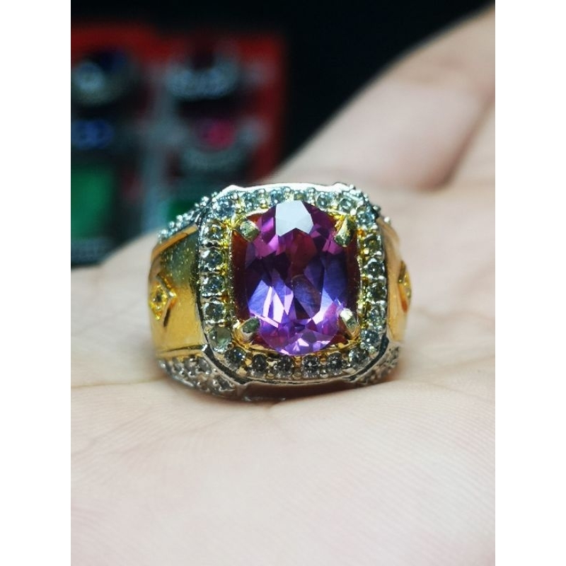 Cincin permata natural alexandrite chrysoberyl memo NGR