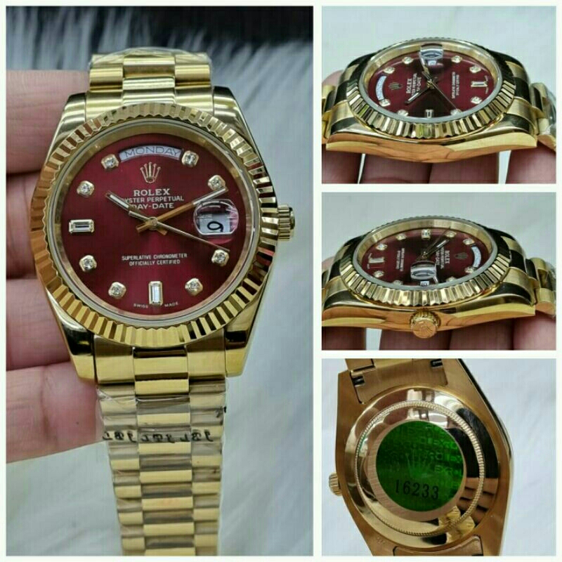 Jam Tangan Pria Rolex Day Date Automatic All Stainless Kualitas Original