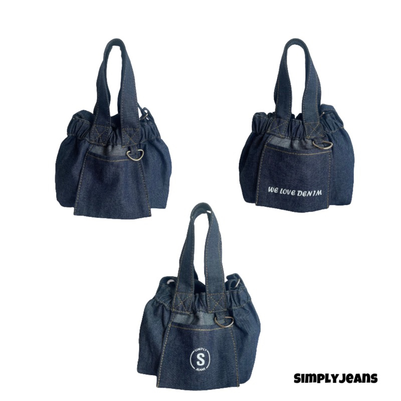 Tas Wanita Micro Dumpling Bag Jeans Hand Bag Selempang Korea Kekinian - [Simplyjeans]Dumpling Bag