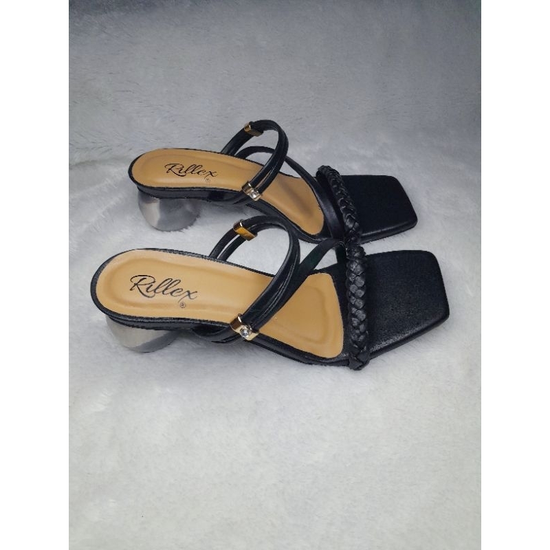 Sandal Perempuan High Hils Kaca Hak 5.cm Sandal Pesta