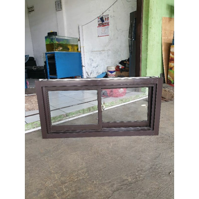 kusen aluminium 4" model jendela sliding kanan kiri T60 x L100