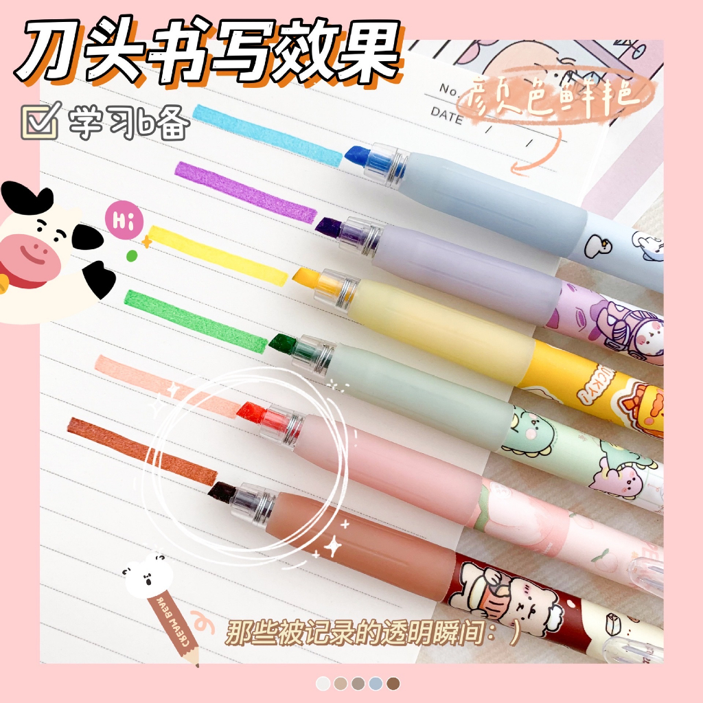 KENSHO Fancy Click Highlighter / Penanda Cetek Motif Lucu / Stabillo