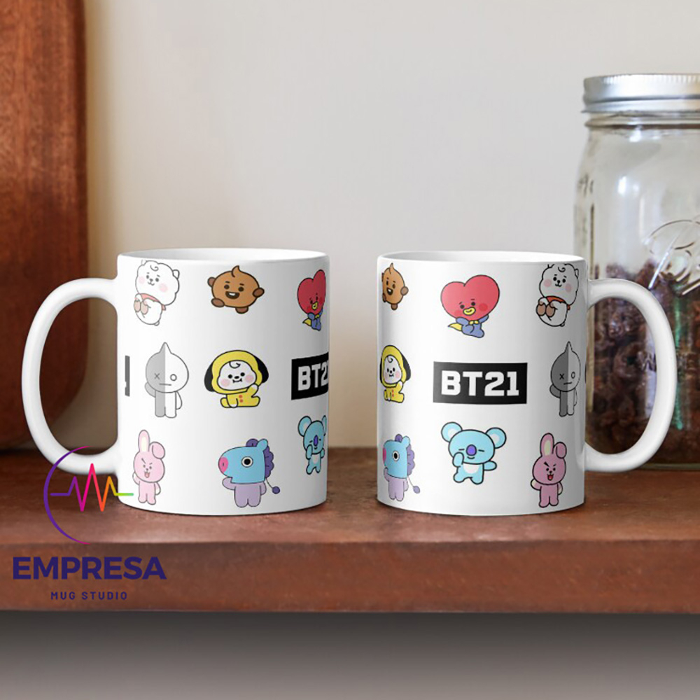 Kpop Korean Characters Pattern Style Ceramic Gift Coffee Mug