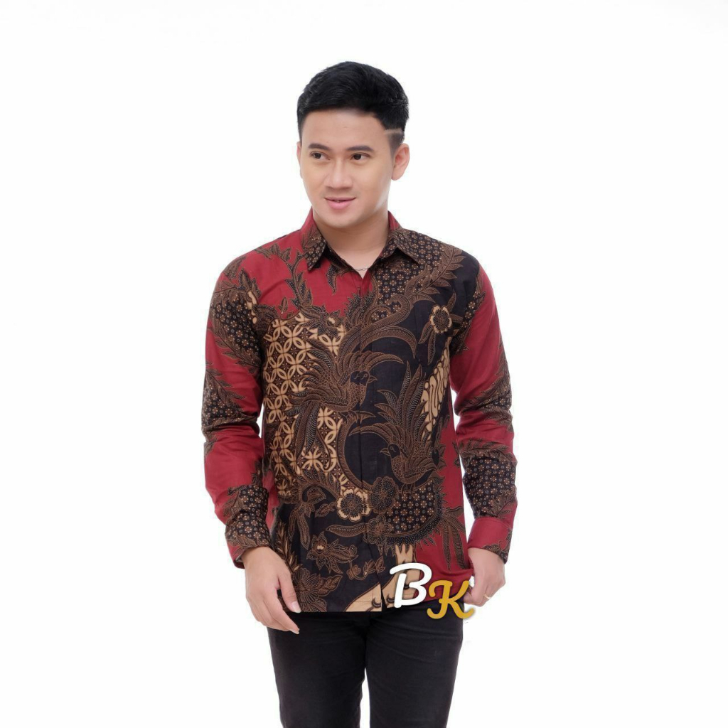 Baju Batik Pria Kemeja Batik Lengan Panjang SIZE M L XL XXL Bahan Katun Halus