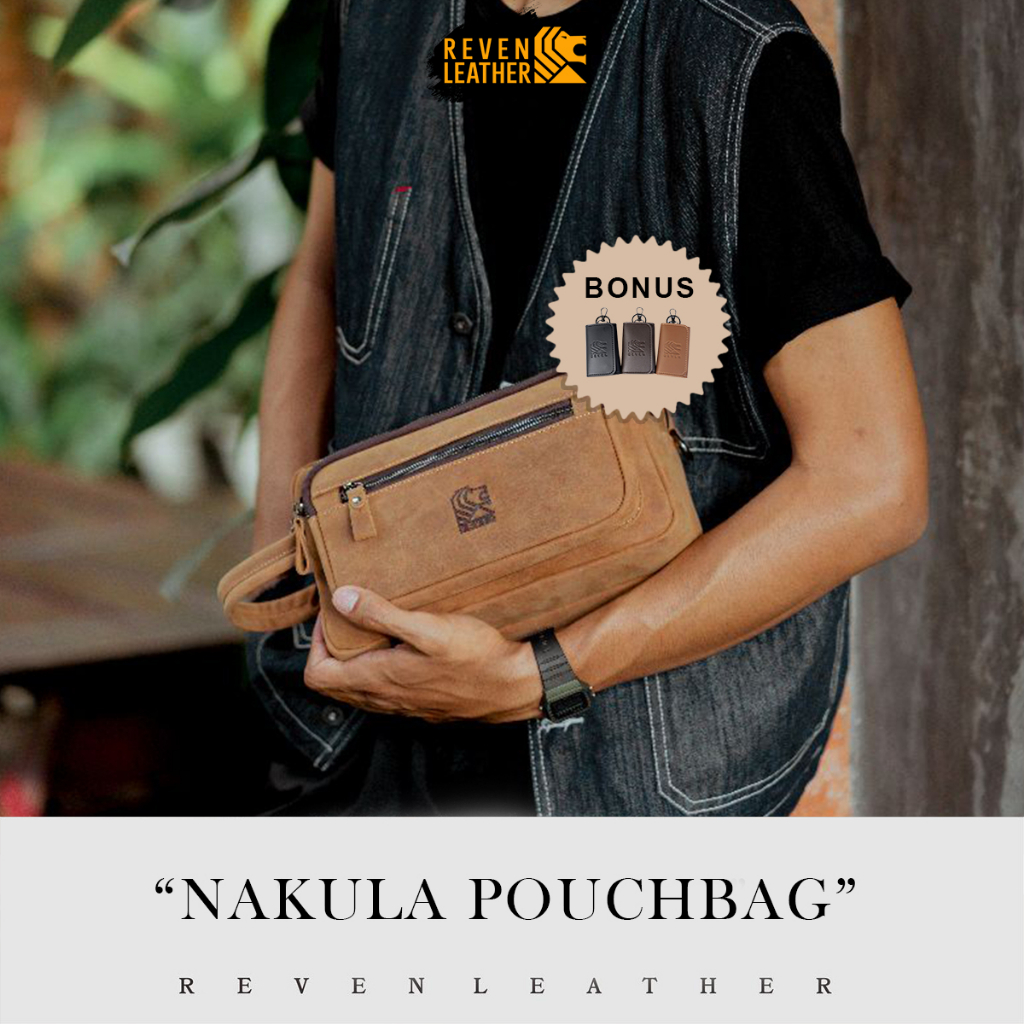 Pouch Bag Pria Waistbag Pria Reven Nakula Tas Kulit Pria Terbaru