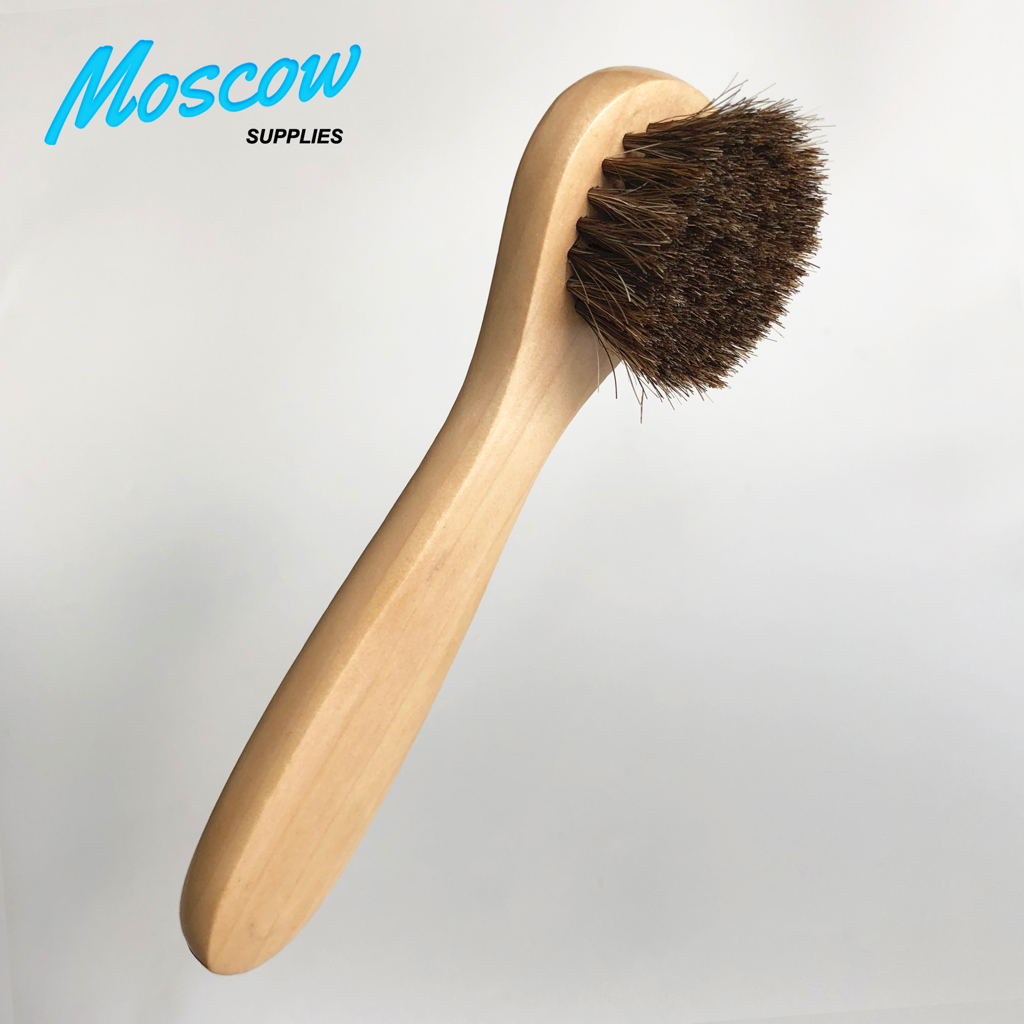 Sikat Sepatu Bulu Kuda Bulat Lembut / sikat semir waxing bulu kuda