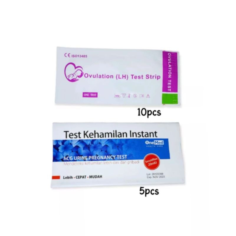 10pcs Ovulation LH Test Strip (UNGU) + 10pcs Test Hamil Onemed
