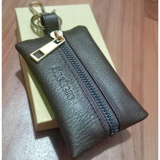 Dompet gantungan kunci kendaraan bahan kulit model sleting tengah #dompet #dompetkunci #tempatkunci #gantungankunci