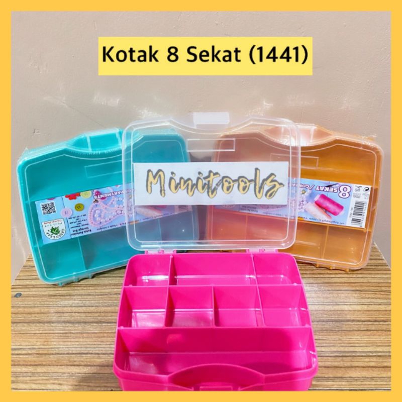 Kotak Plastik 8 Sekat Warna / Chaz Storage Box Green Leaf 1441