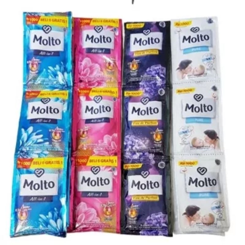 MOLTO PELEMBUT & PEWANGI PAKAIAN SACHET | MOLTO SACHET 18ml | MOLTO RENCENG | MOLTO RENCENG ISI 6