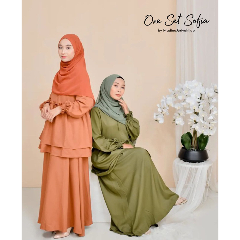 ONE SET SOFIA BY MADINA.GRIYAHIJAB / SATU SET BLOUSE TUNIK ROK