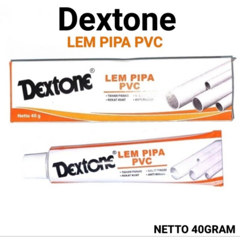 Lem Pipa Paralon PVC Talang Air Dextone Pasta Clear/Bening 40gram