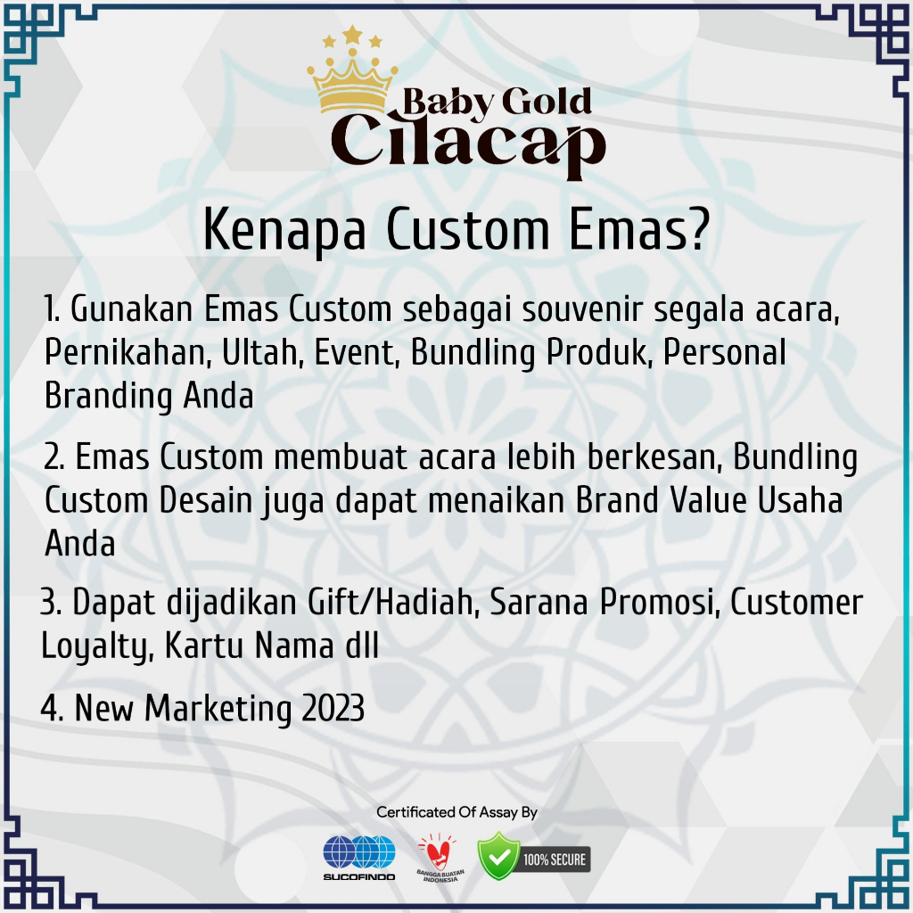 Souvenir Emas Custom Baby Gold Bebas Desain Baby Gram Logam Mulia 24 Karat