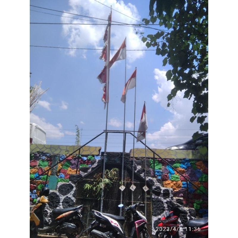 Tiang Bendera bahan besi 3 meter (bisa pendek-panjang)