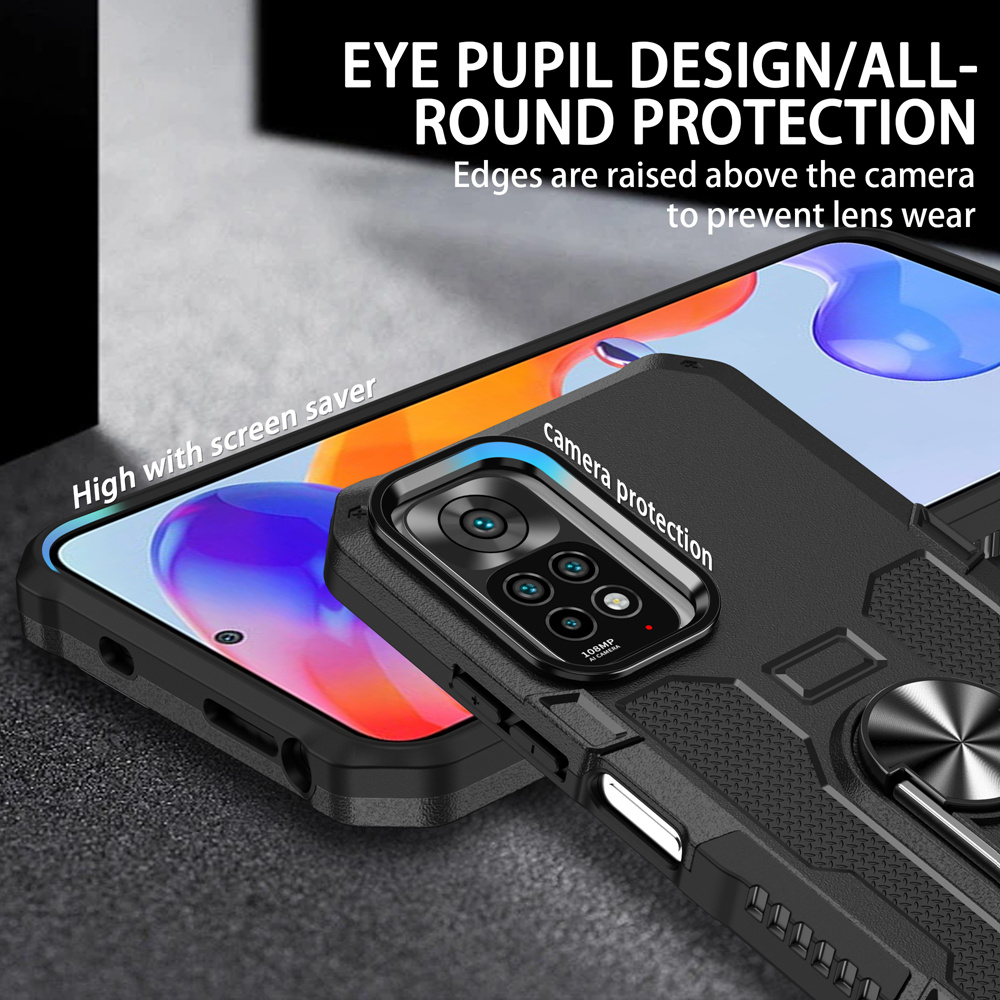 Case Armor XIAOMI REDMI NOTE 10 PRO Iring Cincin Magnetic Kesing Hp Protect kamera Premium Hard Case Standing Robot Pelindung Kamera