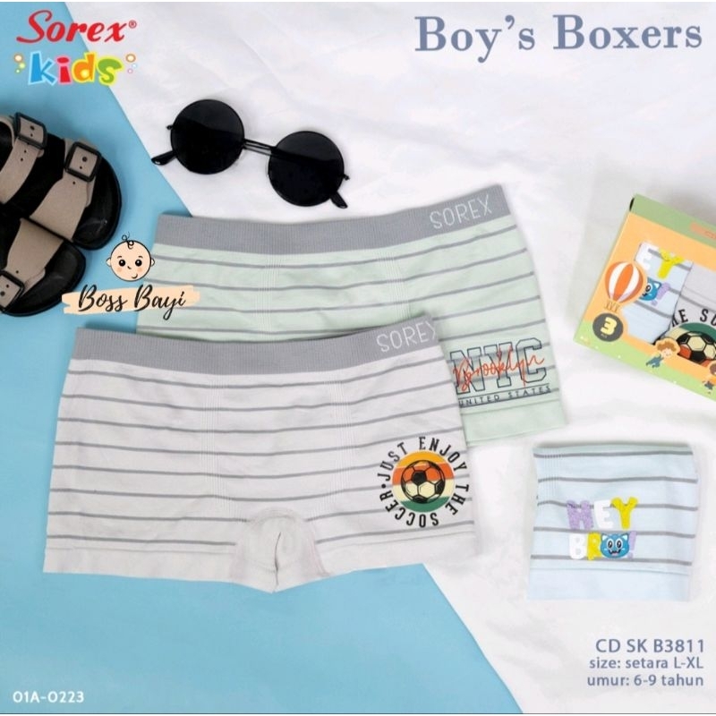 SOREX KIDS - Boy's Boxer B3810 | B3811 | TM706-1 ( Celana CD Boxer Anak Laki- Laki ) Satuan Per 1PC