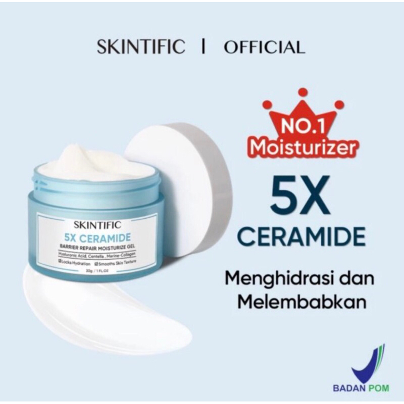 [Tasya Farasya Approved] SKINTIFIC - 5X Ceramide Barrier  Moisturize Gel Moisturizer 30Gram, SKINTIF