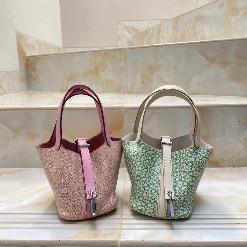 No Brand Picotin 14cm Micro Lucky Daisy Swift Leather
