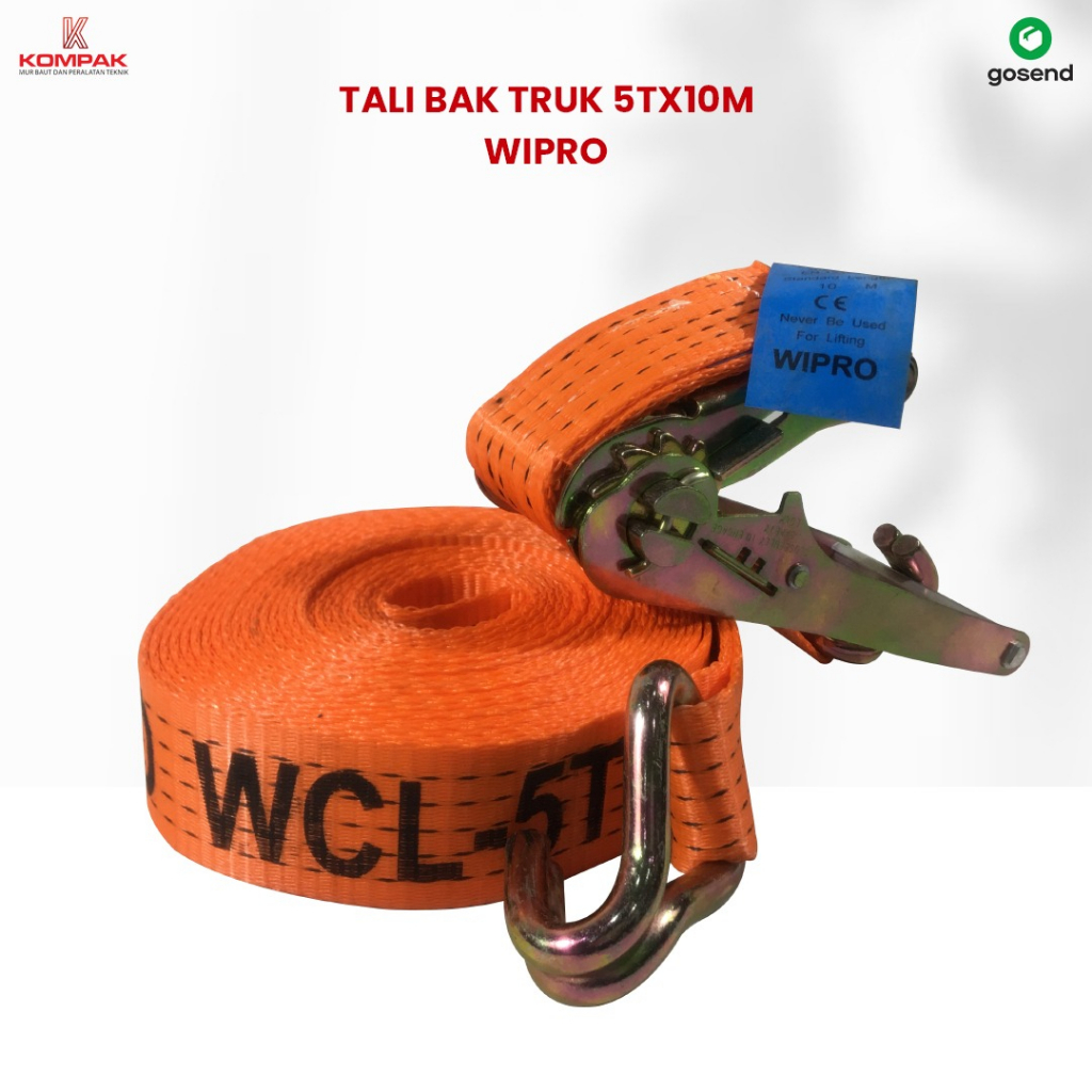 Tali WIPRO 5 Ton x 10m webbing cargo / tali pengikat / tali miniatur / track belt / sling belt / tal