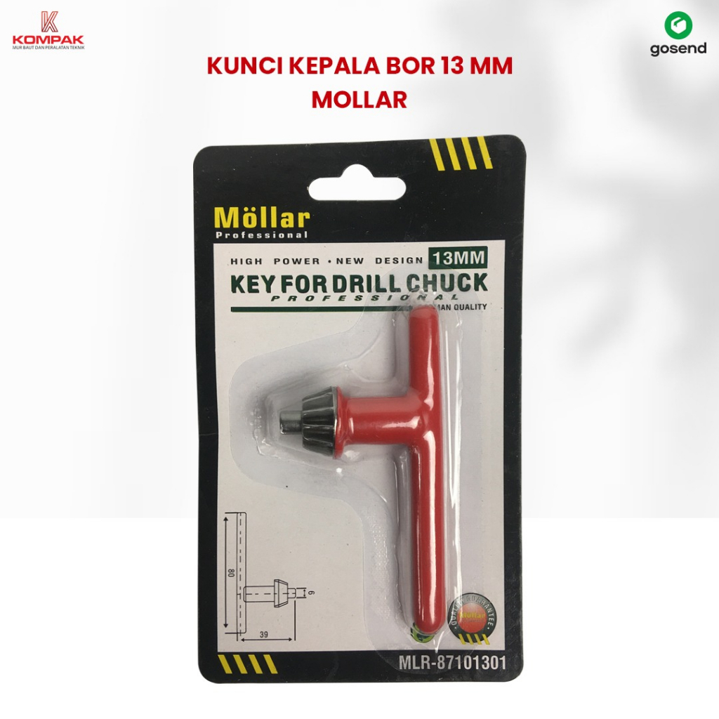 MOLLAR Kunci Kepala Bor 13 mm - Key For Drill Chuck