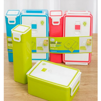 Kotak Makan Bento LUNCH BOX SET Botol Minum 950ml