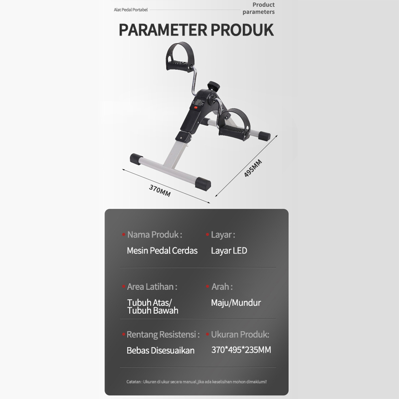Epeda Statis Mini / Sepeda Statis / Terapi Kaki Stroke Pengapuran Dll / Alat Terapi Kesehatan