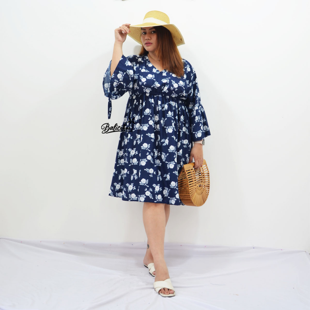 Balicihui Dress Emily Dress 4XL Jumbo Plus Size Dress Wanita Dress Bali  Bigsize Dress