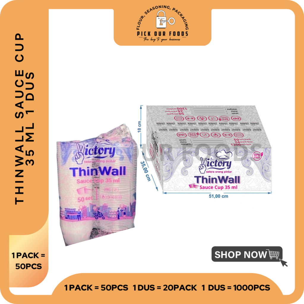 THINWALL SAUCE CUP 35 ML 1 DUS| CUP PLASTIK 35ML| CUP SAOS SAMBAL 35ML