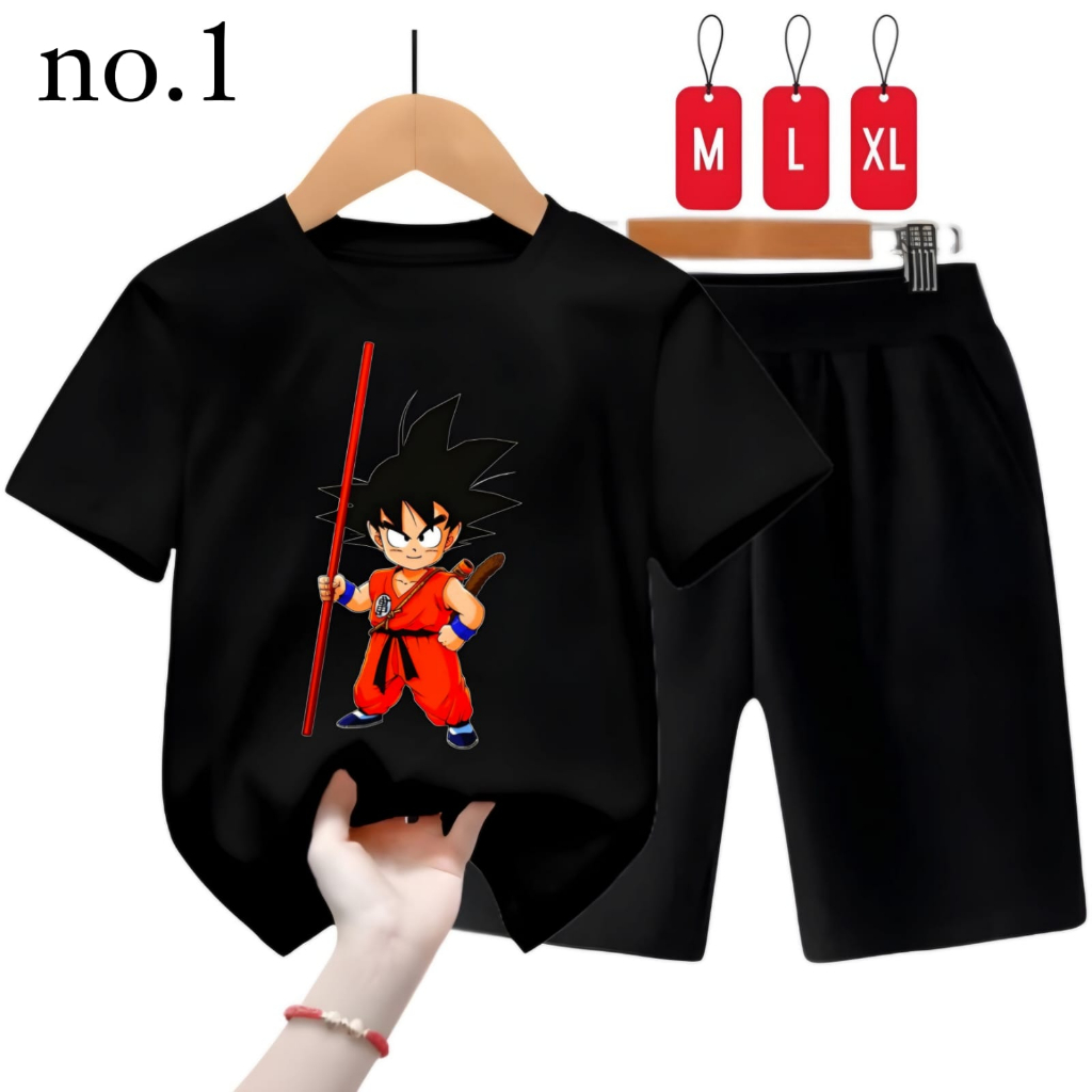 Hzl_outfit Setelan Kaos Anak Dragon Ball Baju Setelan Celana Pendek Anak