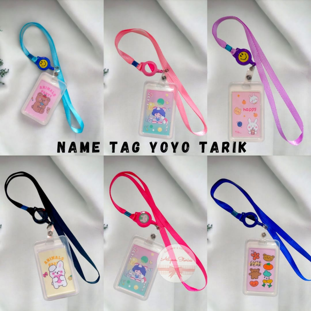 Name Tag ID Card Holder dan Kalung Tempat Name Tag 2 sisi