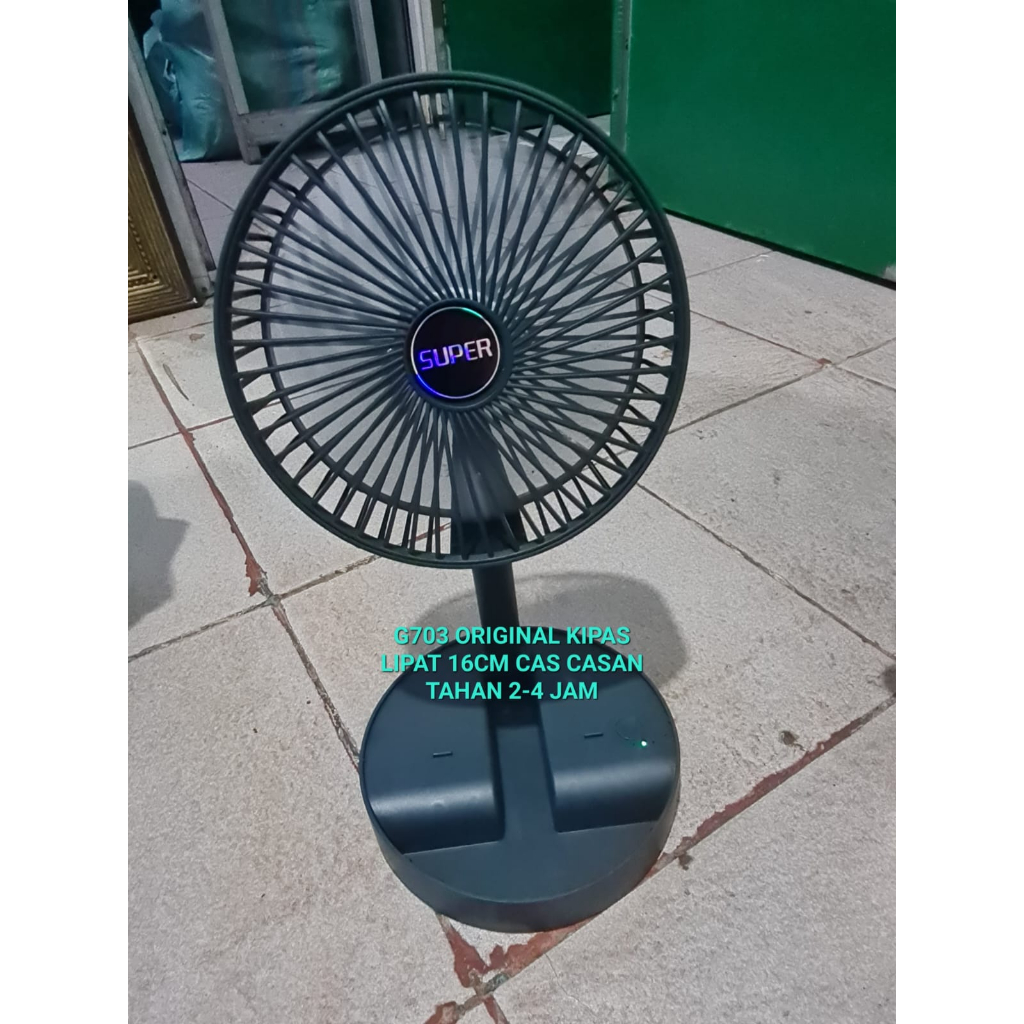 G703 ORI Kipas ANGIN Lipat Portable CAS CASAN USB FAN WIND AIR Listrik Charge Folding Multifungsi ORIGINAL ASLI TELESCOPIC PANJANG ANTENA STAND MINI GANTUNG DINDING WALL MEJA  GARANSI UANG KEMBALI BILA PRODUK YANG DITERIMA TIDAK BERFUNGSI / TIDAK SESUAI /
