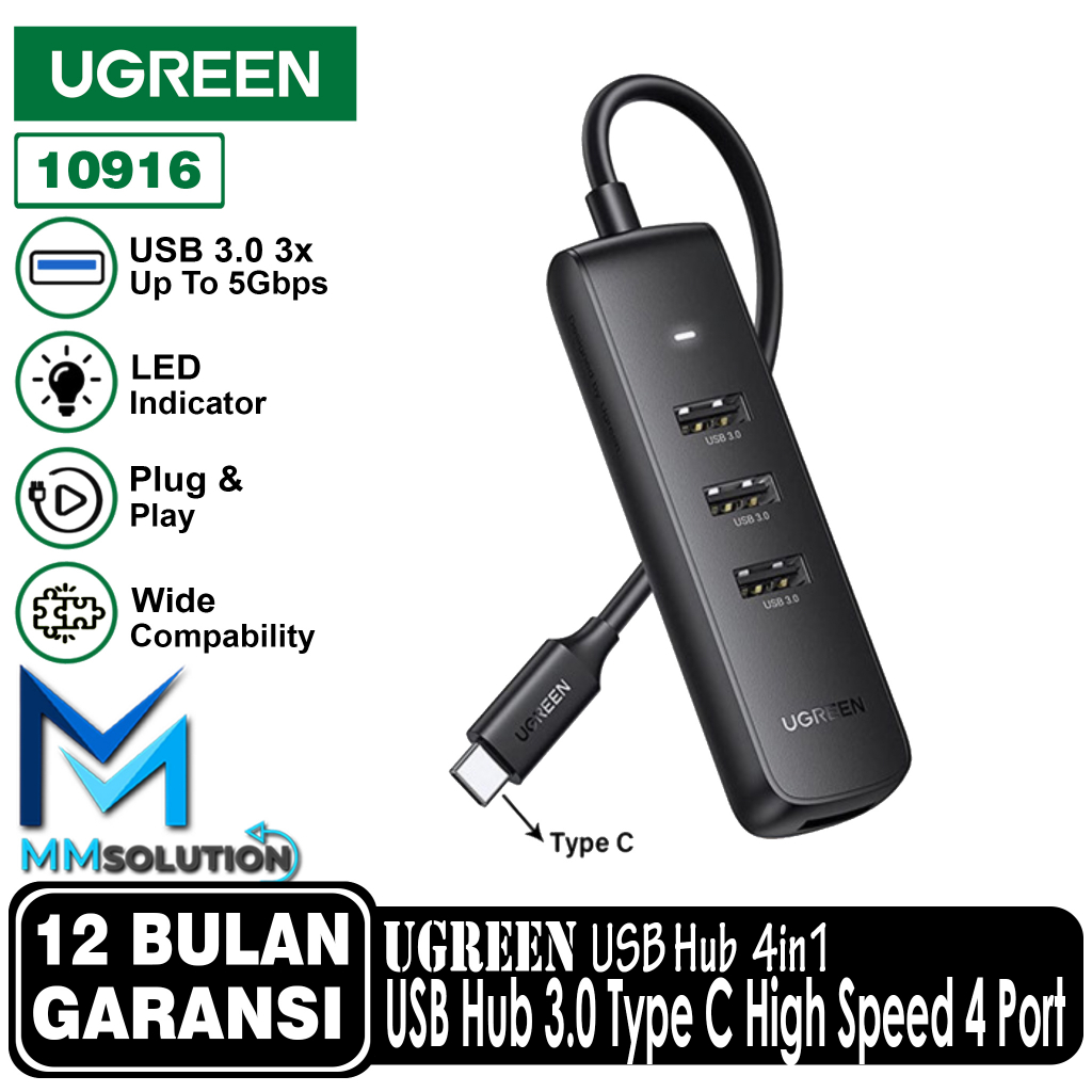 UGREEN USB Hub Type C To USB 3.0 Super Speed Up To 5Gbps