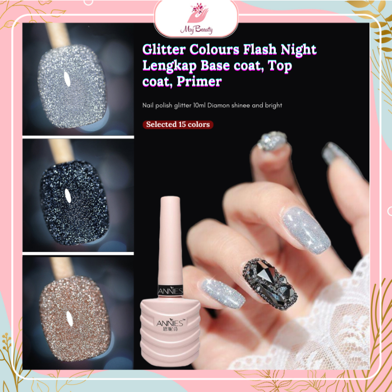 MSY Paket Kutek Gel Glitter Flash Night 15Colour/10colour/12colour Gel Polish UV/Nail Polish Gel Art UV LED/15ml/10ml